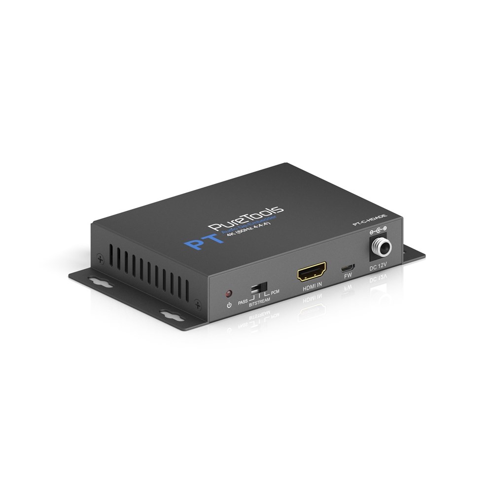 Де-эмбеддер аудио PureTools PT-C-HDADE из сигнала HDMI, 4K (60Hz 4:4:4),  RCA, S/PDIF, сухие стерео-контакты