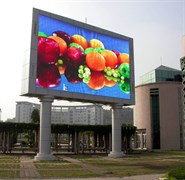 Уличный светодиодный видеоэкран, видеостена 7,20 м на 3,60 метра, шаг пикселя 10 мм